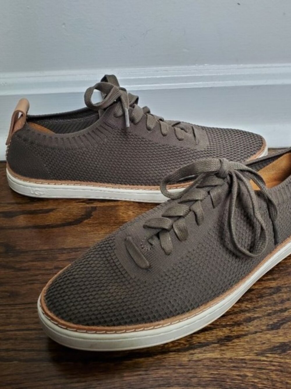 UGG "Sidney" Knit Lace-Up Breathable Sneakers - 10